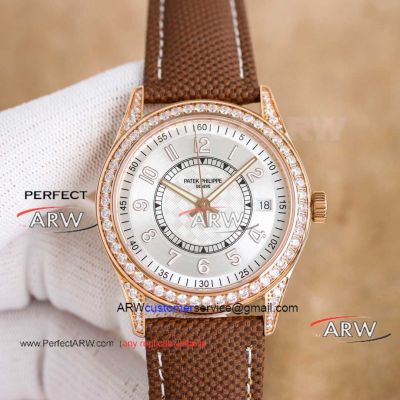 AAA replica Patek Philippe rose gold diamond case Swiss mechanical watch 40mm 